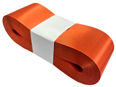 6cm 50m ORANGE POMARAŃCZOWA 146 wstążka satynowa szeroka na kokardy kokardki wstęgi hurtownia wstążek Warszawa