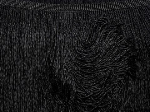 Frędzle 15cm 15m 02 CZARNE SADZA CIĘTE taneczne na metry cena za 1m wiskozowe cięte długie hurtownia frędzli tanecznych NOWOŚĆ