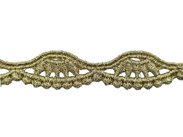15mm Gipiura metalizowana* ZŁOTA cena za 1m taśma gipiurowa hurtownia z gipiurami z koronkami hiszpańska pasmanteria GOLD-POL