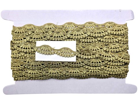 15mm Gipiura metalizowana* ZŁOTA cena za 1m taśma gipiurowa hurtownia z gipiurami z koronkami hiszpańska pasmanteria GOLD-POL