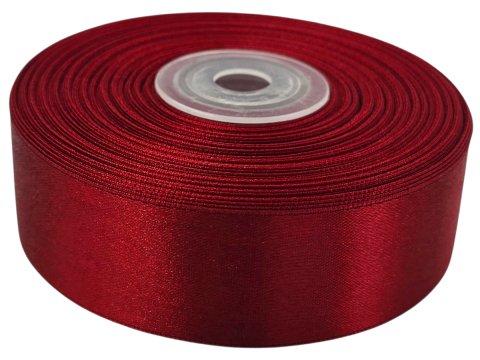 25mm wstążka atłasowa 168 BORDOWA rolka 25m 100% nylon satynowa ozdobna na kokardki dekorację świąteczne hurt wstążęk