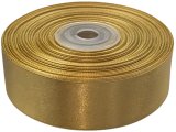25mm wstążka atłasowa 151 Złota rolka 25m 100% nylon satynowa ozdobna na kokardki dekorację świąteczne hurt wstążęk