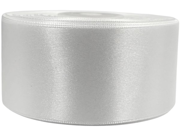 38mm Wstążka atłasowa 101 Biała rolka 25m największy wybór wstążek satynowych w Warszawie Gold-Pol