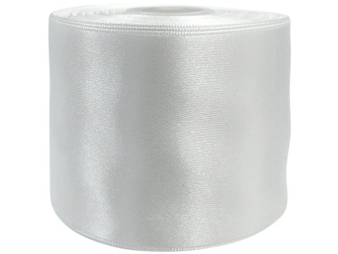 50mm Wstążka atłasowa 101 Biała rolka 25m wstążki satynowe hurtownia wstążek Warszawie Gold-Pol