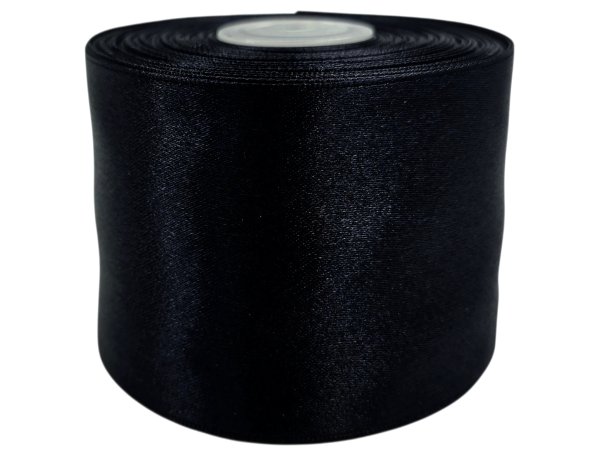 50mm Wstążka atłasowa 145 Czarna sadza rolka 25m wstążki satynowe hurtownia wstążek Warszawie Gold-Pol
