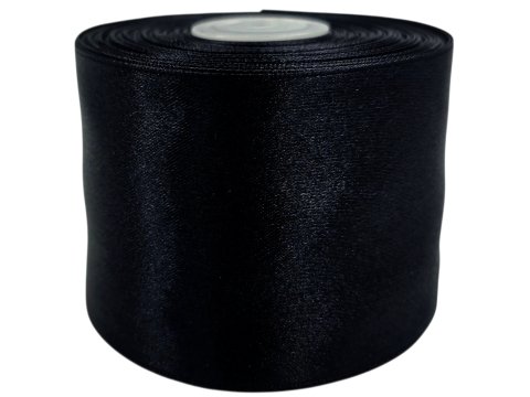 50mm Wstążka atłasowa 145 Czarna sadza rolka 25m wstążki satynowe hurtownia wstążek Warszawie Gold-Pol