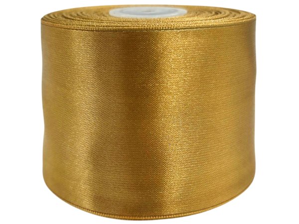 50mm Wstążka atłasowa 151 Złota miodowa rolka 25m wstążki satynowe hurtownia wstążek Warszawie Gold-Pol
