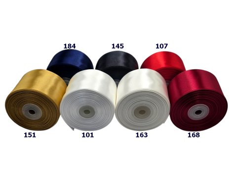 50mm Wstążka atłasowa 151 Złota miodowa rolka 25m wstążki satynowe hurtownia wstążek Warszawie Gold-Pol