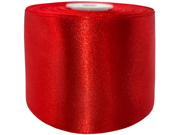 50mm Wstążka atłasowa 107 Red Czerwona rolka 25m największy wybór wstążek satynowych w Warszawie Gold-Pol