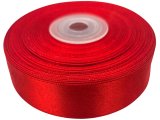 18mm wstążka atłasowa 107 RED CZERWONA rolka 25m 100% nylon satynowa ozdobna na kokardki dekorację świąteczne hurtownia wstążek