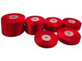 18mm wstążka atłasowa 107 RED CZERWONA rolka 25m 100% nylon satynowa ozdobna na kokardki dekorację świąteczne hurtownia wstążek