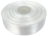 18mm wstążka atłasowa 101 BIAŁA WHITE rolka 25m 100% nylon satynowa ozdobna na kokardki dekorację świąteczne hurtownia wstążek