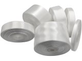 18mm wstążka atłasowa 101 BIAŁA WHITE rolka 25m 100% nylon satynowa ozdobna na kokardki dekorację świąteczne hurtownia wstążek
