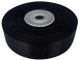 18mm wstążka atłasowa 145 CZARNA BLACK rolka 25m 100% nylon satynowa ozdobna na kokardki dekorację świąteczne hurtownia wstążek