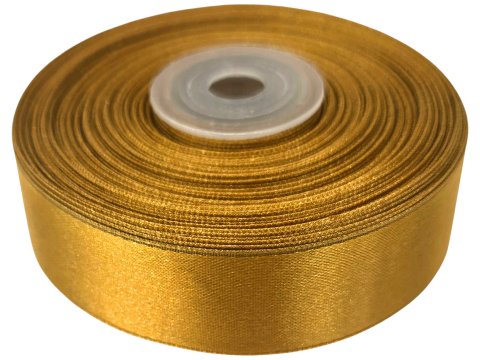 18mm wstążka atłasowa 151 ZŁOTA GOLD rolka 25m 100% nylon satynowa ozdobna na kokardki dekorację świąteczne hurtownia wstążek