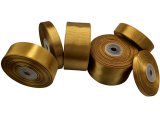 18mm wstążka atłasowa 151 ZŁOTA GOLD rolka 25m 100% nylon satynowa ozdobna na kokardki dekorację świąteczne hurtownia wstążek