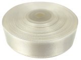18mm wstążka atłasowa 163 ECRU KREMOWA rolka 25m 100% nylon satynowa ozdobna na kokardki dekorację świąteczne hurtownia wstążek