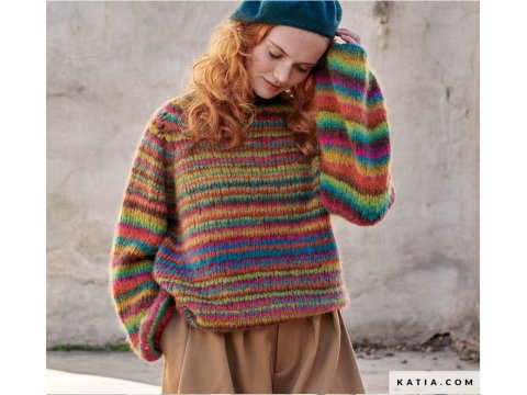 REIKI 108 mix Orange 50g 110m KATIA miękka puszysta alpaca Outlet Koniec Kolekcji