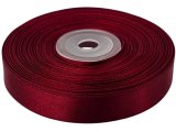 12mm wstążka atłasowa 168 Bordowa rolka 25m 100% nylonowa świąteczna elegancka satynowa tasiemak na kokardki Gold-Pol