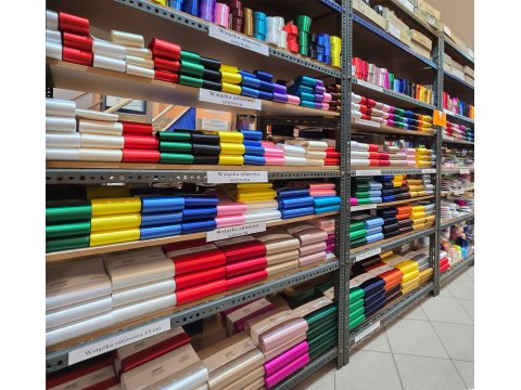 12mm wstążka atłasowa 163 Ecru Kremowa rolka 25m 100% nylonowa tasiemka na śluby wesela komunie elegancka satynowa Gold-Pol