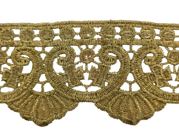 60mm Gipiura metalizowana* ZŁOTA cena za 1m taśma gipiurowa sakralna hiszpańska pasmanteria GOLD-POL