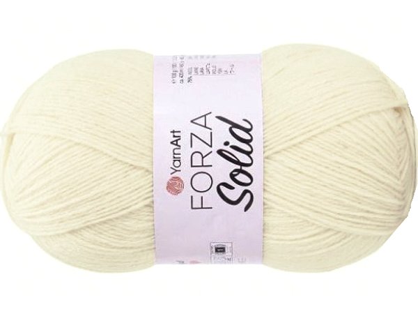 FORZA SOLID 02 Ecru Krem włóczka YarnArt 100g 420m włóczki wełniane na ciepłe skarpety sklep z włóczką