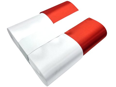 10cm 50m HURT BIAŁA wstążka satynowa szeroka na kokardy wstęgi miękka ale sztywna hurtownia wstążek Warszawa