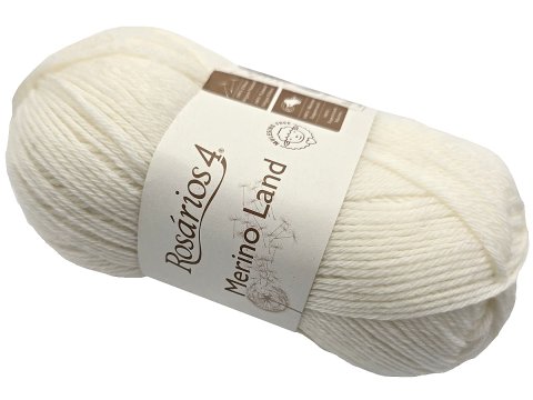 MERINO LAND 01 Biała Off White 50g 220m Rosarios4 włóczka 100% wełna merino hurtownia włóczek GOLD-POL Warszawa