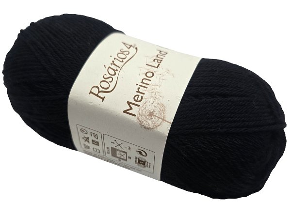 MERINO LAND 17 Czarna Sadza 50g 220m Rosarios4 włóczka 100% wełna merino hurtownia włóczek GOLD-POL Warszawa