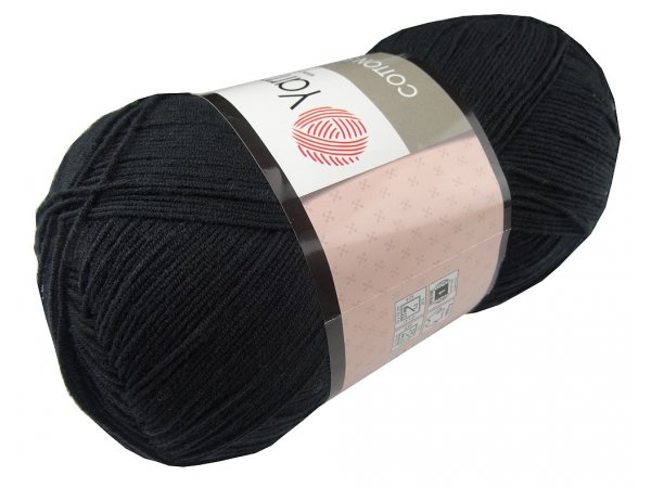 COTTON SOFT 53 CZARNY 100g 600m YarnArt cieńka bawełna