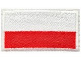 Aplikacja FLAGA POLSKI 80mm x 40mm BIAŁA RAMKA TERMO cena za 1szt naszywka patche na żelazko