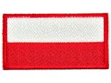 Aplikacja FLAGA POLSKI 40mm x 20mm CZERWONA RAMKA TERMO cena za 1szt naszywka patche na żelazko
