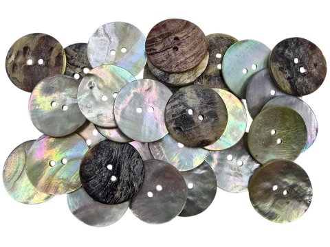 25mm Guziki AKOYA 10szt z masy perłowej ZIELONA BEŻ SZARY -711-guzik akoja ozdobny dwudziurkowy każdy jest inny