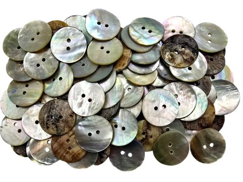 20mm Guziki AKOYA 1szt z masy perłowej ZIELONA BEŻ SZARY -121-guzik akoja ozdobny dwudziurkowy każdy jest inny