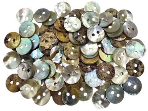 11mm Guziki AKOYA 10szt z masy perłowej ZIELONA BEŻ SZARY -519-guzik akoja ozdobny dwudziurkowy każdy jest inny