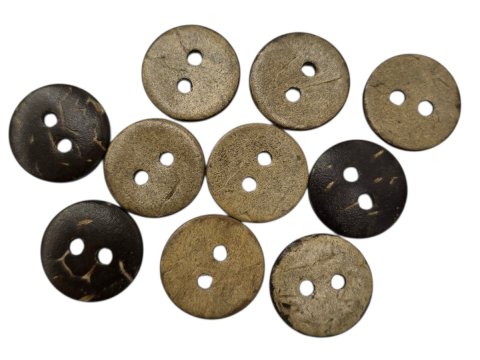 10mm guziki z kokosa 100 sztuk cena za HURT guzik ozdobny kokos K:748  z dwoma dziurkami hurtownia guzików