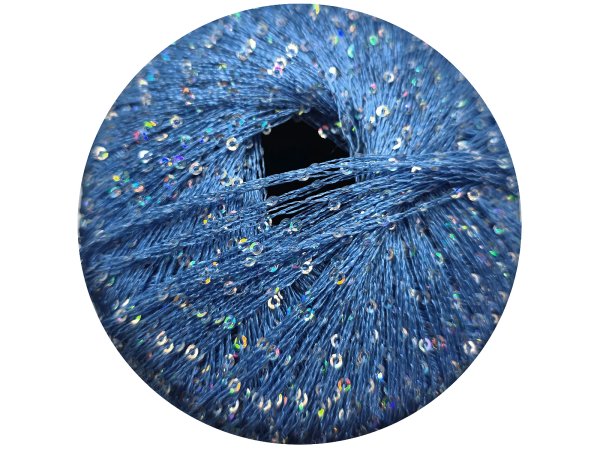 GALASSIA 09 NIEBIESKI 25g 112m kordonek z cekinami 2mm co 1cm