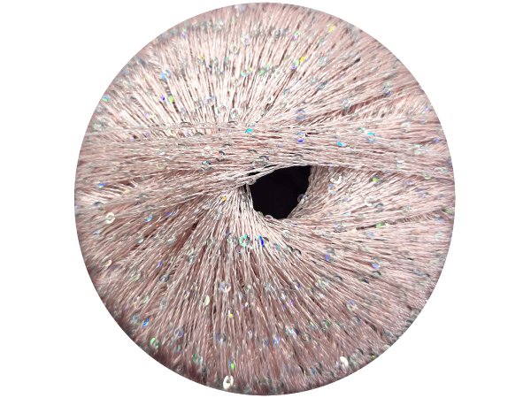 GALASSIA 04 RÓŻ PASTEL 25g 112m kordonek z cekinami 2mm co 1cm