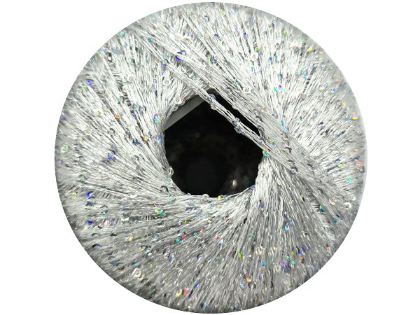 GALASSIA 26 BIAŁY SREBRNY25g 112m kordonek z cekinami 2mm co 1cm