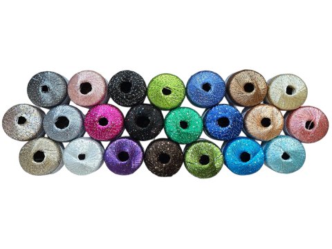 GALASSIA 27 BEŻ 25g 112m kordonek z cekinami 2mm co 1cm