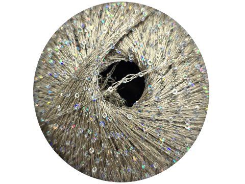 GALASSIA 25 BIAŁY MULTI KOLOR 25g 112m kordonek z cekinami 2mm co 1cm