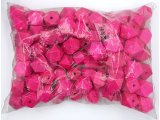 Korale drewniane 18mmx19mmx20mm FUKSJA MAGENTA 500g koraliki lakierowane z dużą dziurką kuboktaedr 14-ścienny
