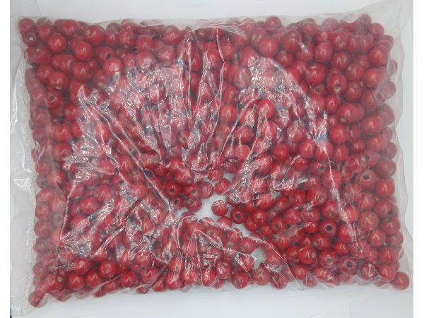 Korale drewniane 12mm CZERWONE 500g koraliki lakierowane z dużą dziurką paciorki makrama hurtownia korali Warszawa