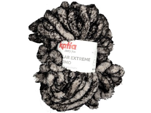 Polar Extreme ESKIMO 305 SZARY KOŃCÓWKI CZARNE 300g 30m włóczka sztuczny króliczek futerko na Teddy bag NOWOŚĆ 2026/2027