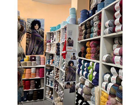 STYLISH ALPACA 06  RÓŻ BORDO ZIELONY YarnArt 150g 525m lekka wełna na chusty entrelac
