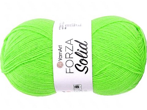 FORZA SOLID 29 Zielona Neon włóczka YarnArt 100g 420m włóczki wełniane na swetry i skarpetki lub drgą nitkę