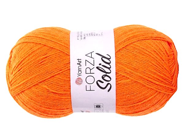 FORZA SOLID 43 Orange Fluo włóczka YarnArt 100g 420m włóczki wełniane na swetry i skarpetki lub drgą nitkę