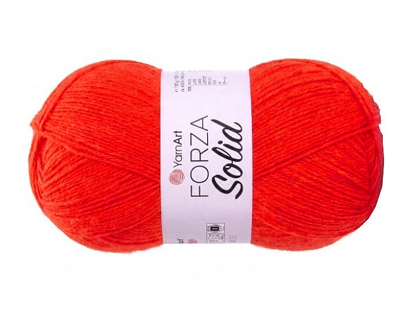 FORZA SOLID 43 Orange Karotka Fluo włóczka YarnArt 100g 420m włóczki wełniane na swetry i skarpetki lub drgą nitkę