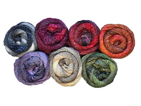 Merino Seta Tones 104 MIX RÓŻE FIOLET CZERWONY Concept by Katia 100g 250m wełna z jedwabiem LIMITED EDITION