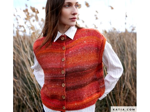 Merino Seta Tones 102 MIX ORANGE RUDY BRĄZ Concept by Katia 100g 250m wełna z jedwabiem LIMITED EDITION